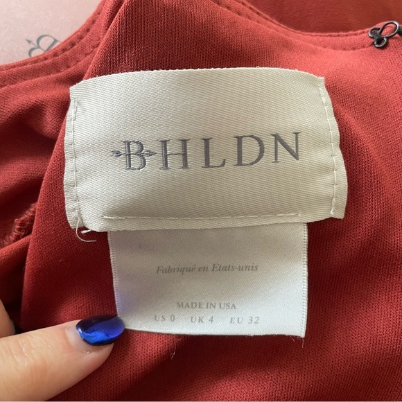 BHLDN Burnt Orange Chelle Jersey Twist Front V-Neck Short Sleeve Dress NWT Sz 0 - Picture 8 of 11